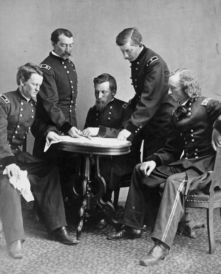 Major-General Philip Sheridan with his generals Left to right Wesley Merritt - photo 2