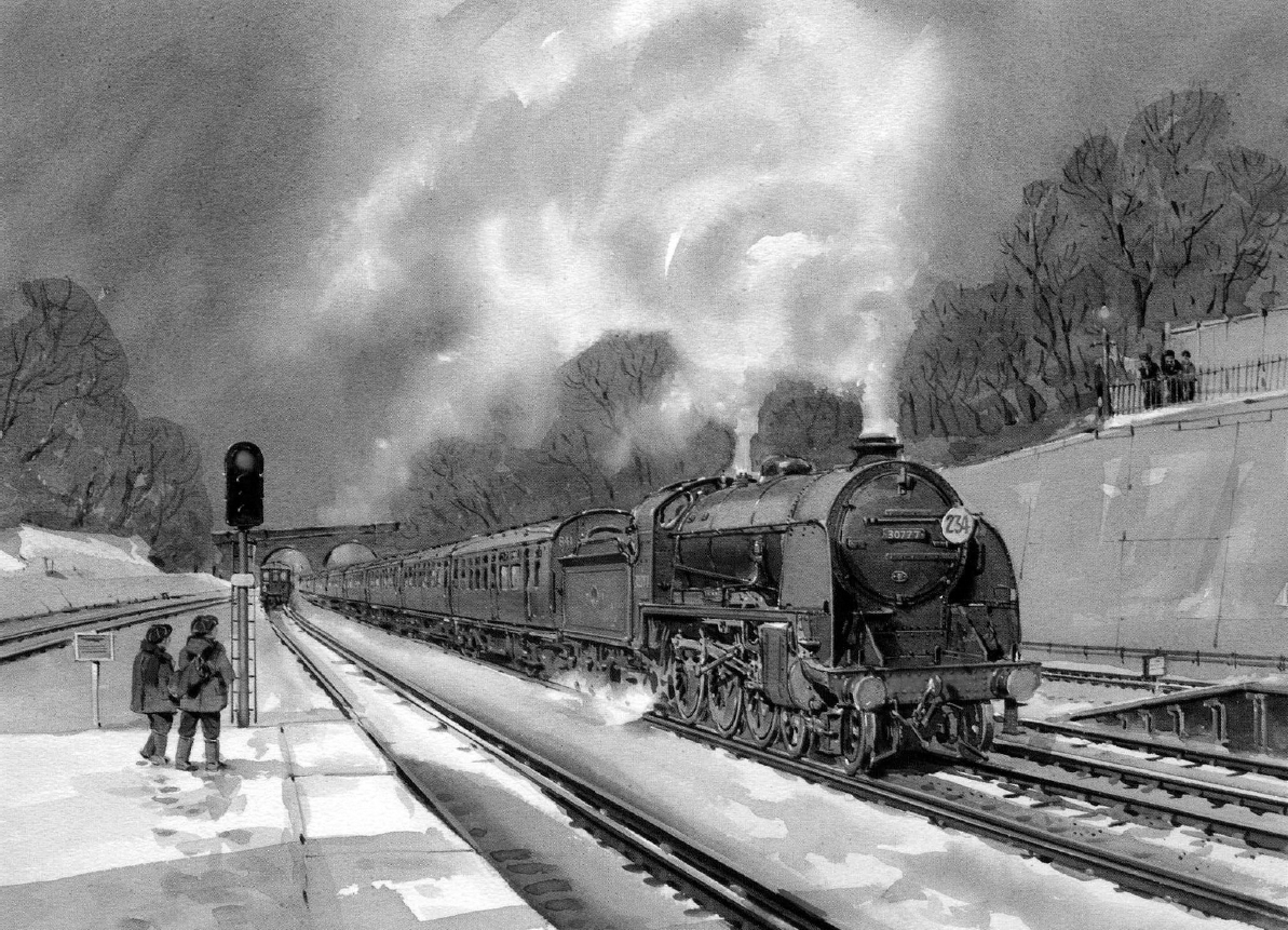 Painting by railway artist David Charlesworth commissioned by the author of - photo 1
