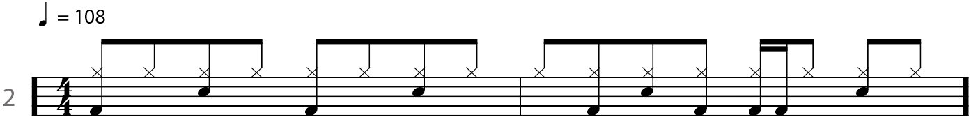 Heres an example of a money beat with a more syncopated bass drum pattern - photo 9