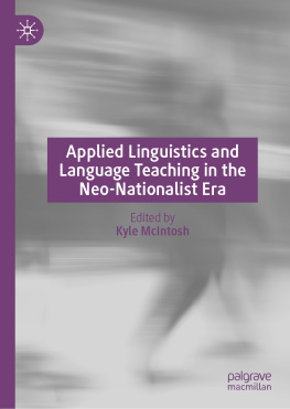 Kyle McIntosh Applied Linguistics and Language Teaching in the Neo-Nationalist Era