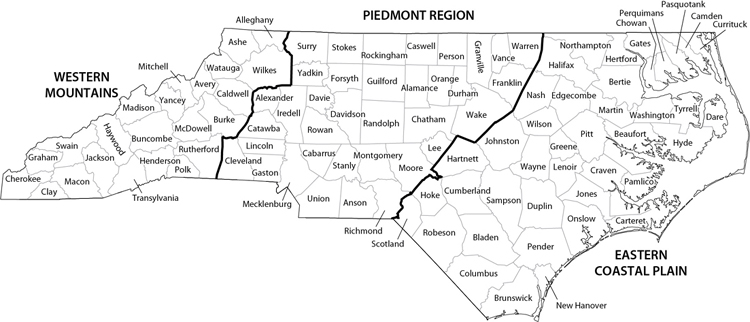 North Carolina regions and counties North Carolina towns and cities - photo 2