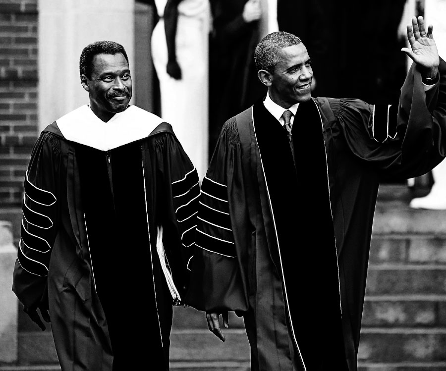 President Barack Obama and Morehouse College president John Silvanus Wilson - photo 2