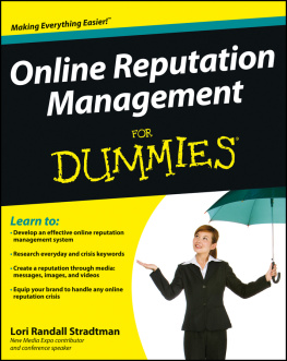 Stradtman - Online Reputation Management For Dummies