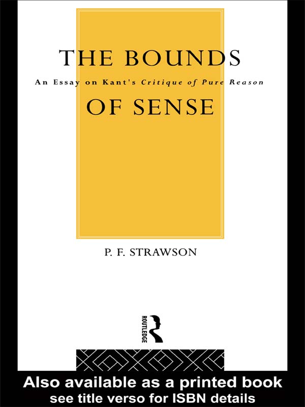 THE BOUNDS OF SENSE by the same author INDIVIDUALS INTRODUCTION TO LOGICAL - photo 1