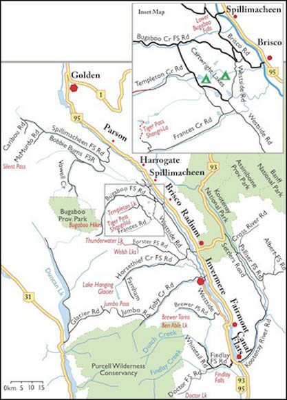 Northern Purcell Mountains Road Map 1 Silent Pass - photo 2