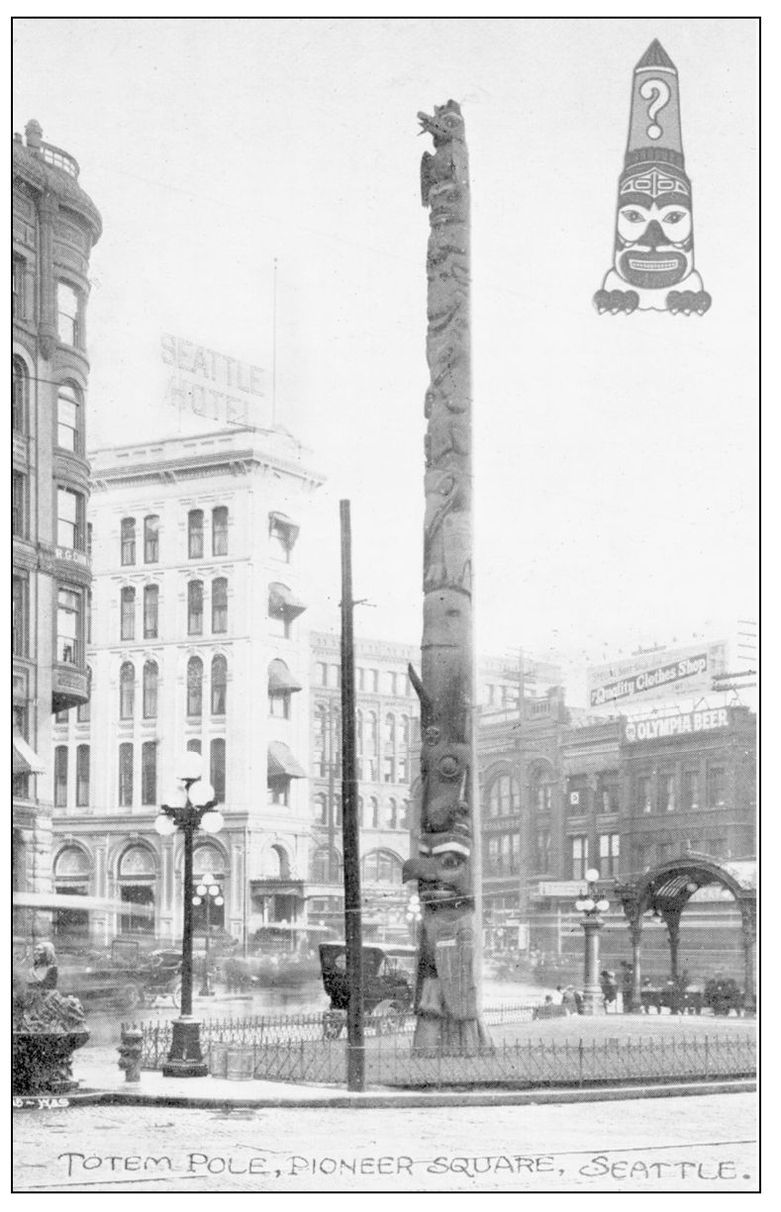 PIONEER SQUARE TOTEM POLE 1912 This Golden Potlatch postcard reflects three - photo 8