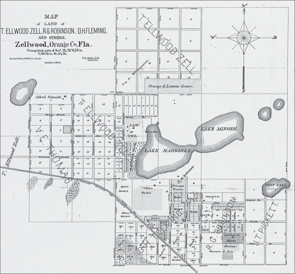 This 1884 map of Zellwood shows sections of land owned by Thomas Zell Richard - photo 2