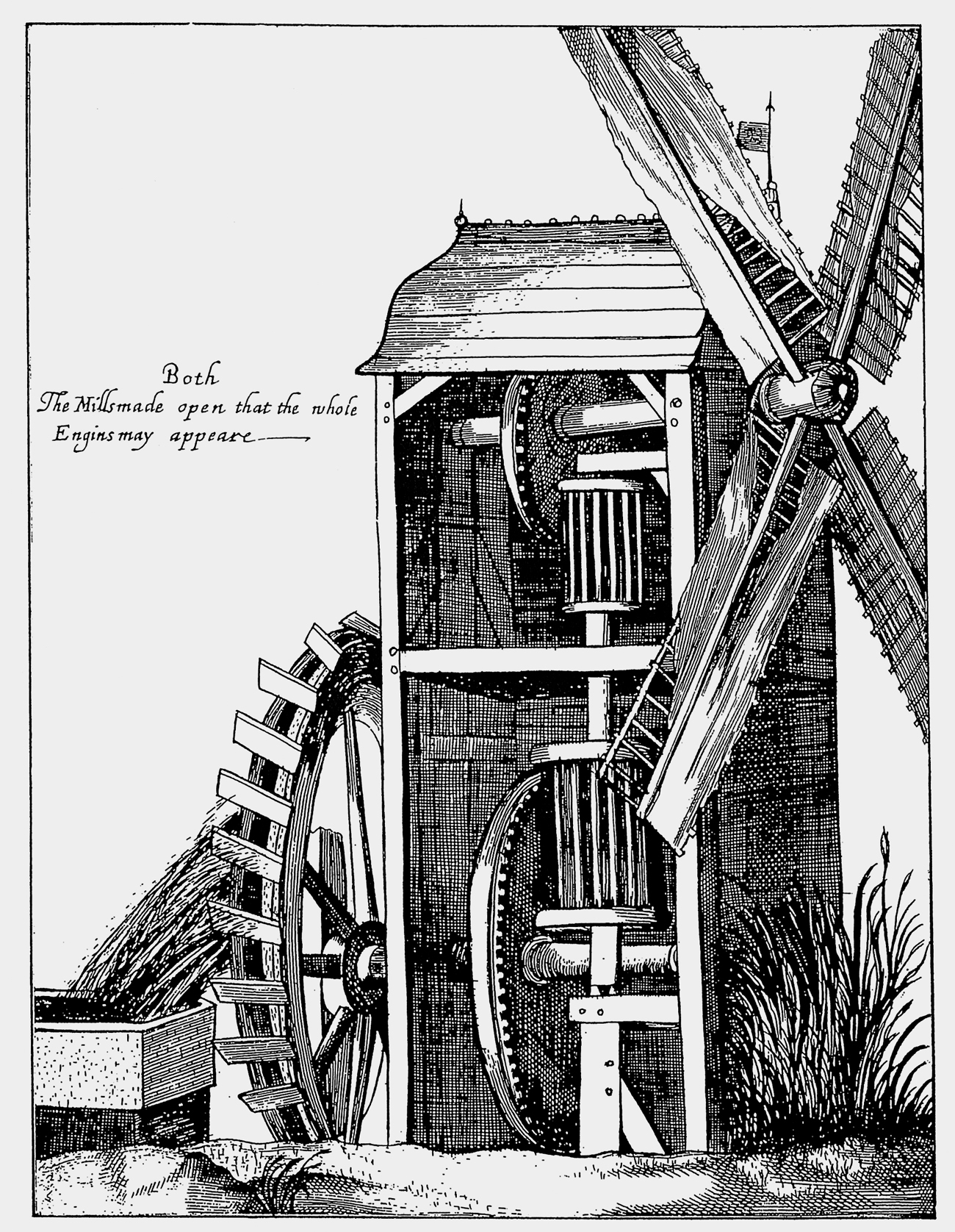 Diagram of a windmill from The English Improver Improved 1652 British - photo 4