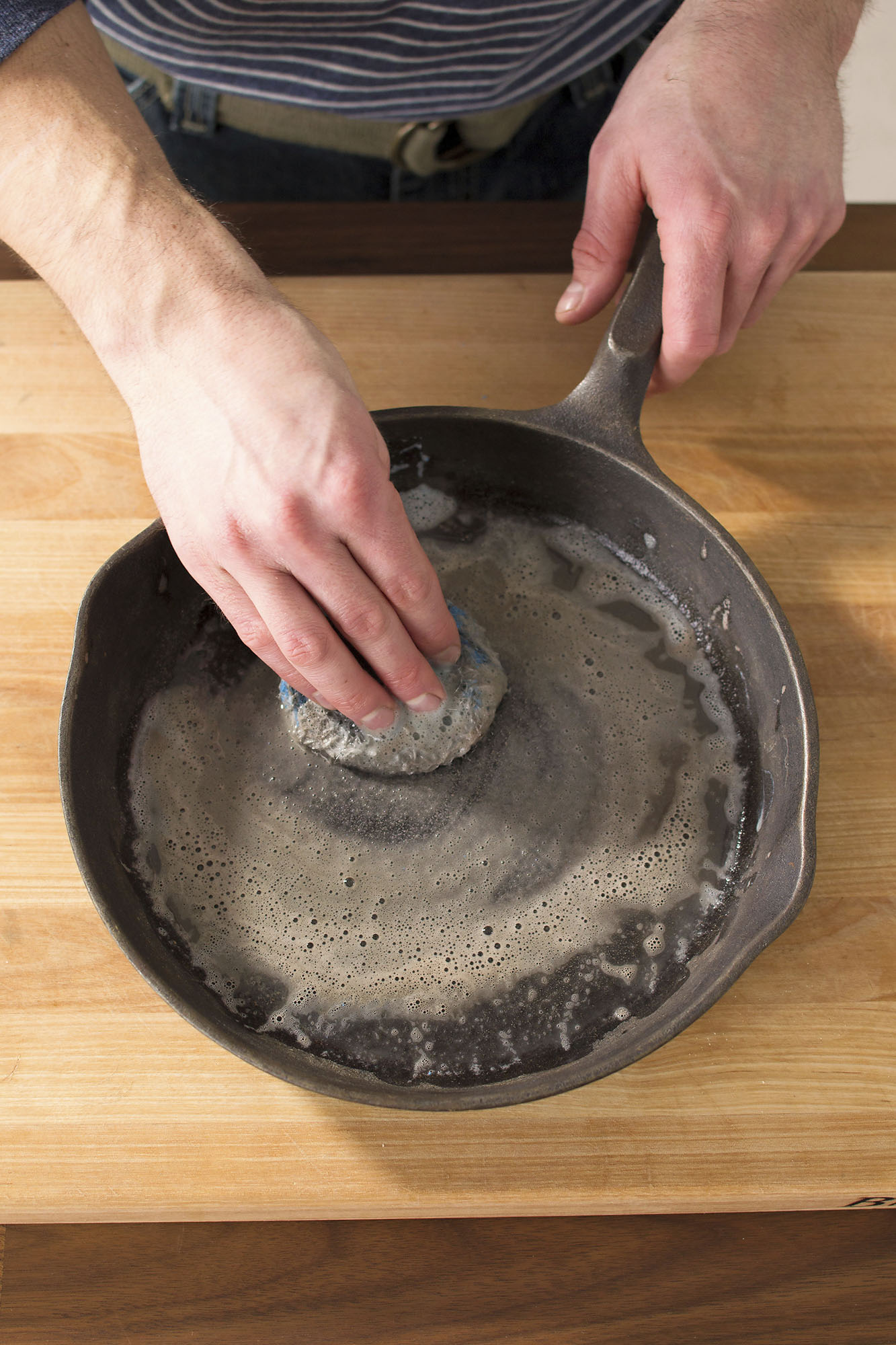 Scrub with a sponge To make sure the skillet is clean scrub againthis time - photo 9