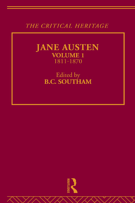 JANE AUSTEN THE CRITICAL HERITAGE VOLUME 1 18111870 THE CRITICAL HERITAGE - photo 1