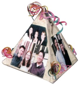 3a Cut photos to fit on the triangles and glue them on the sides of the - photo 20