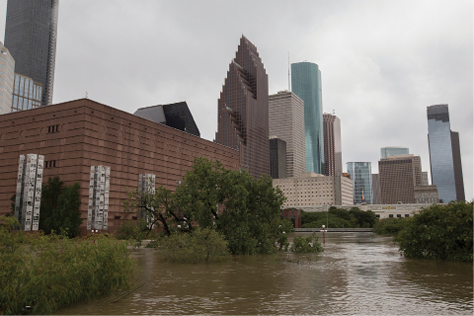 Buffalo Bayou jumped its banks and flooded downtown Houston on Sunday Aug 27 - photo 3