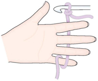 Pick up the yarn with your little finger in the opposite hand to your hook - photo 10