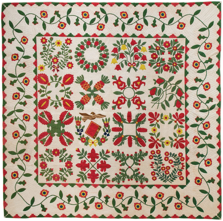 Baltimore Album Quilt with Stair-Step Border American c 1850 100 100 This - photo 7