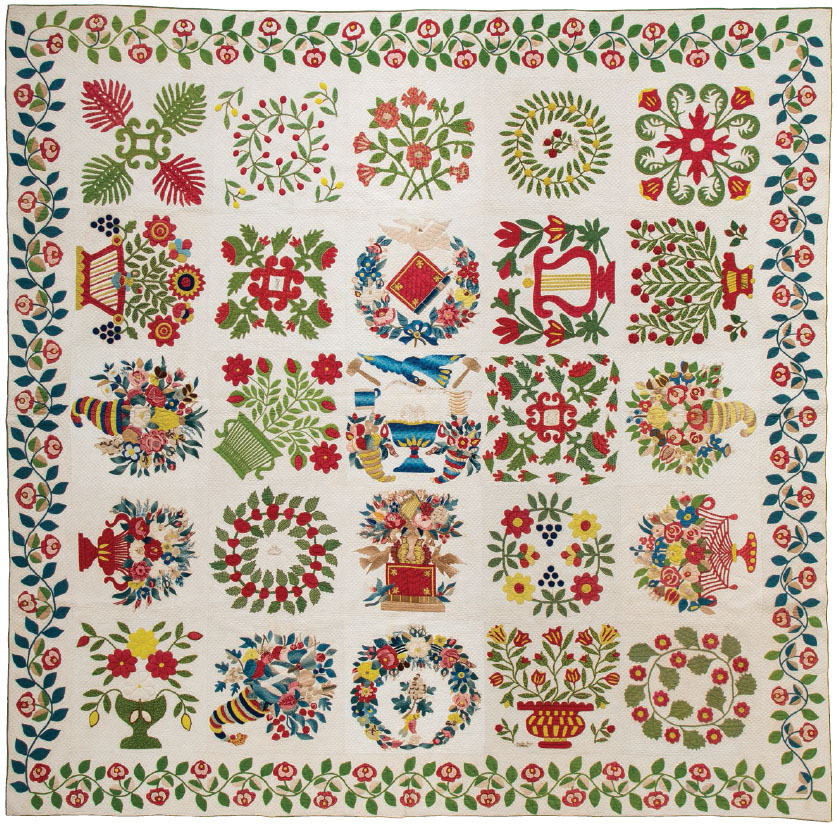 Baltimore Album Quilt with Rose Border American 1848 100 99 This quilt - photo 3