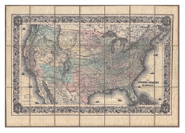 1855 Colton pocket map of the United States created by Joseph Hutchins Colton - photo 2