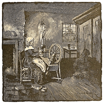 A woman using the spinning wheel Scanned book illustration courtesy of Internet - photo 5