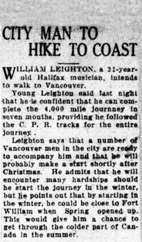 The first article on the hike Halifax Herald December 13 1920 p 1 If - photo 2