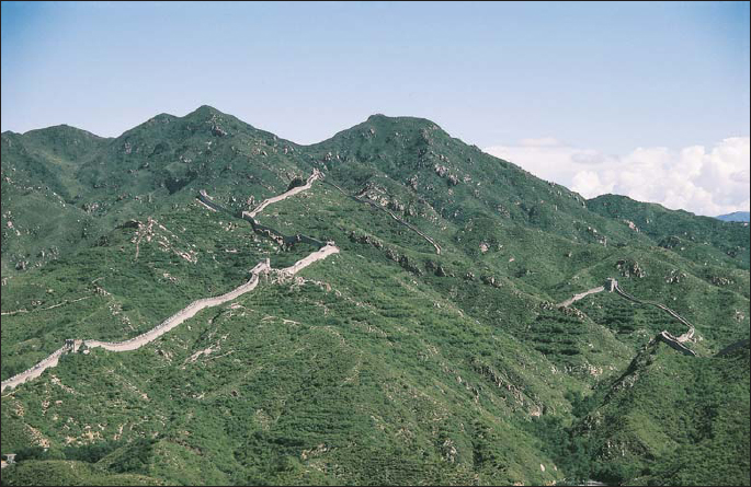 The classic image of the Great Wall of China as shown in this panorama of the - photo 2