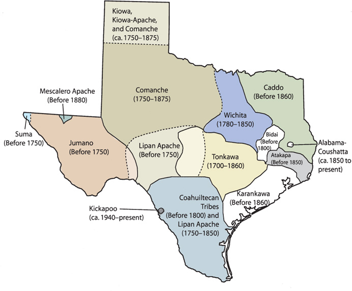 Native American Tribes in Texas ca 1700 to present Locations of major tribes - photo 3