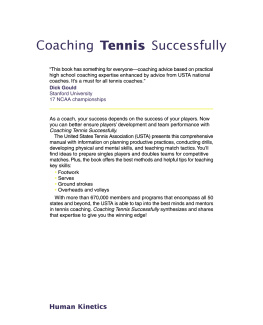 United States Tennis Association Coaching Tennis Successfully