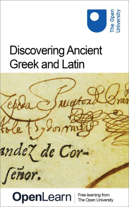 University - Discovering Ancient Greek and Latin