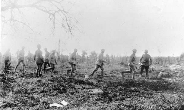 A rare image taken by a German photographer of British POWs doubling back after - photo 5