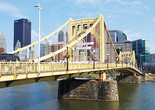 Roberto Clemente Bridge in Pittsburgh Pennsylvania is a wide expanse of mostly - photo 11