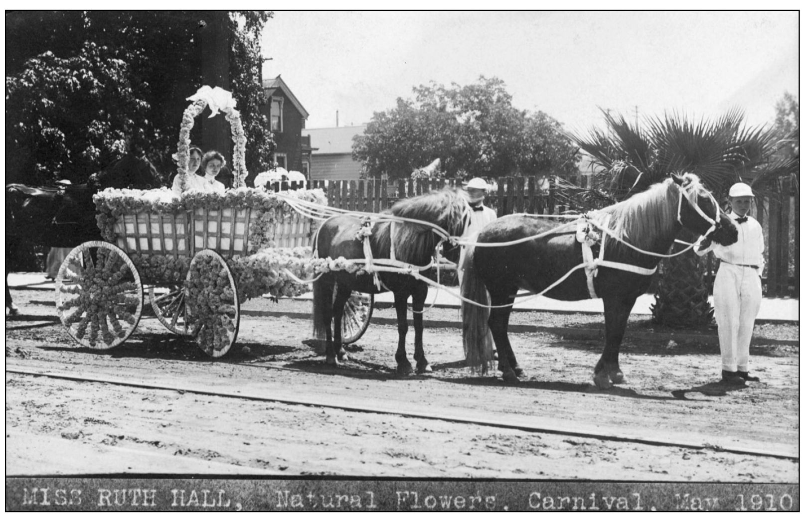 FLOWER BASKET FLOAT 1910 Local librarian Ruth Hall is seated in the basket of - photo 16