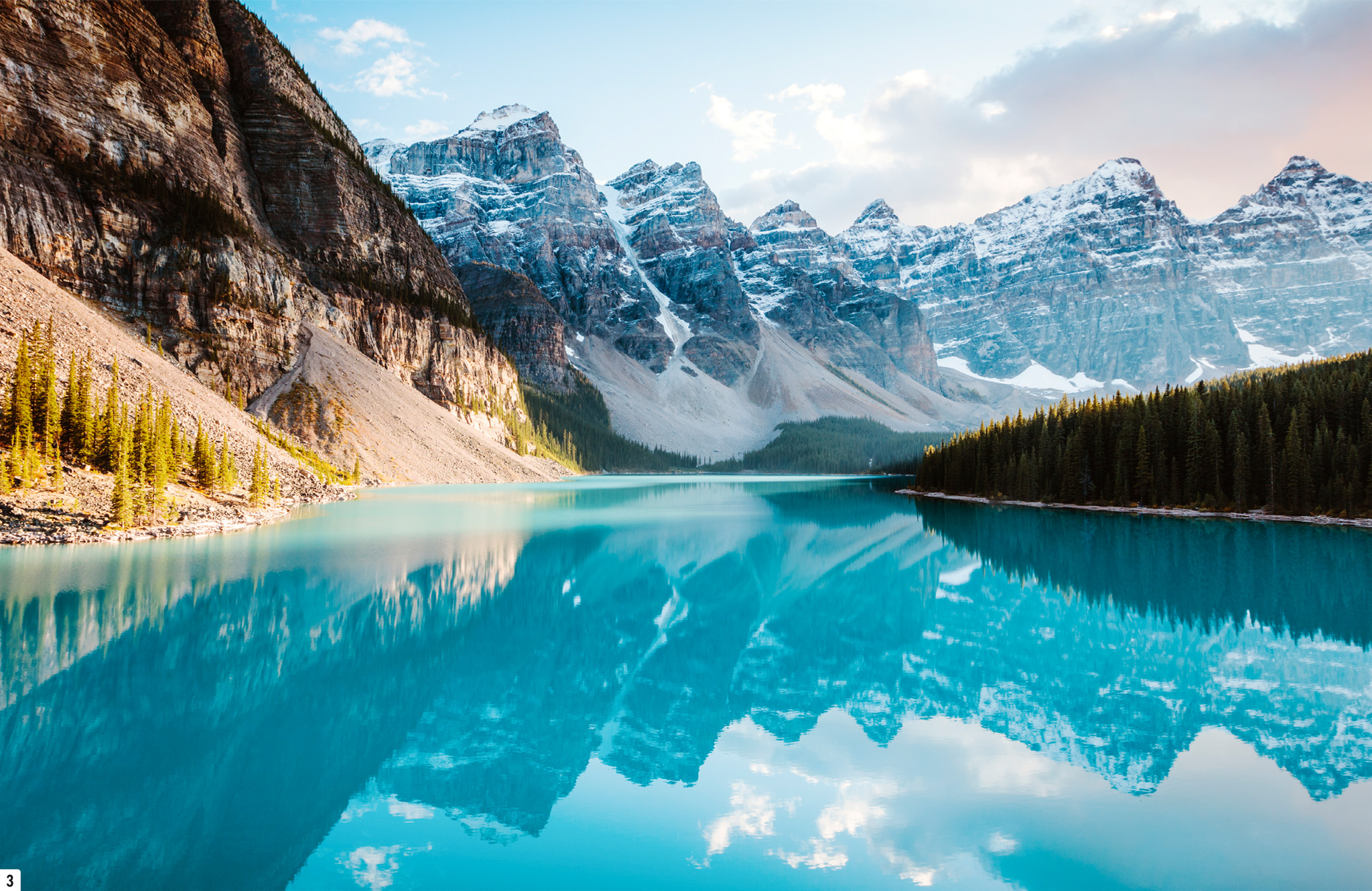 t Rugged mountains reflected in Moraine Lake Banff National Park Soaring - photo 5