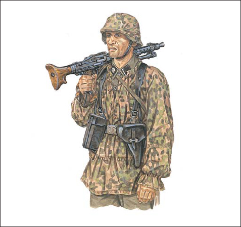 An SS-Sturmmann from 1942 carrying an MG34 machine gun and wearing the - photo 3