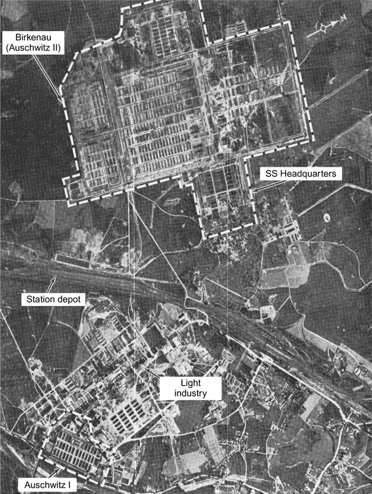 Aerial view of part of the Auschwitz complex with Auschwitz I and Auschwitz - photo 3