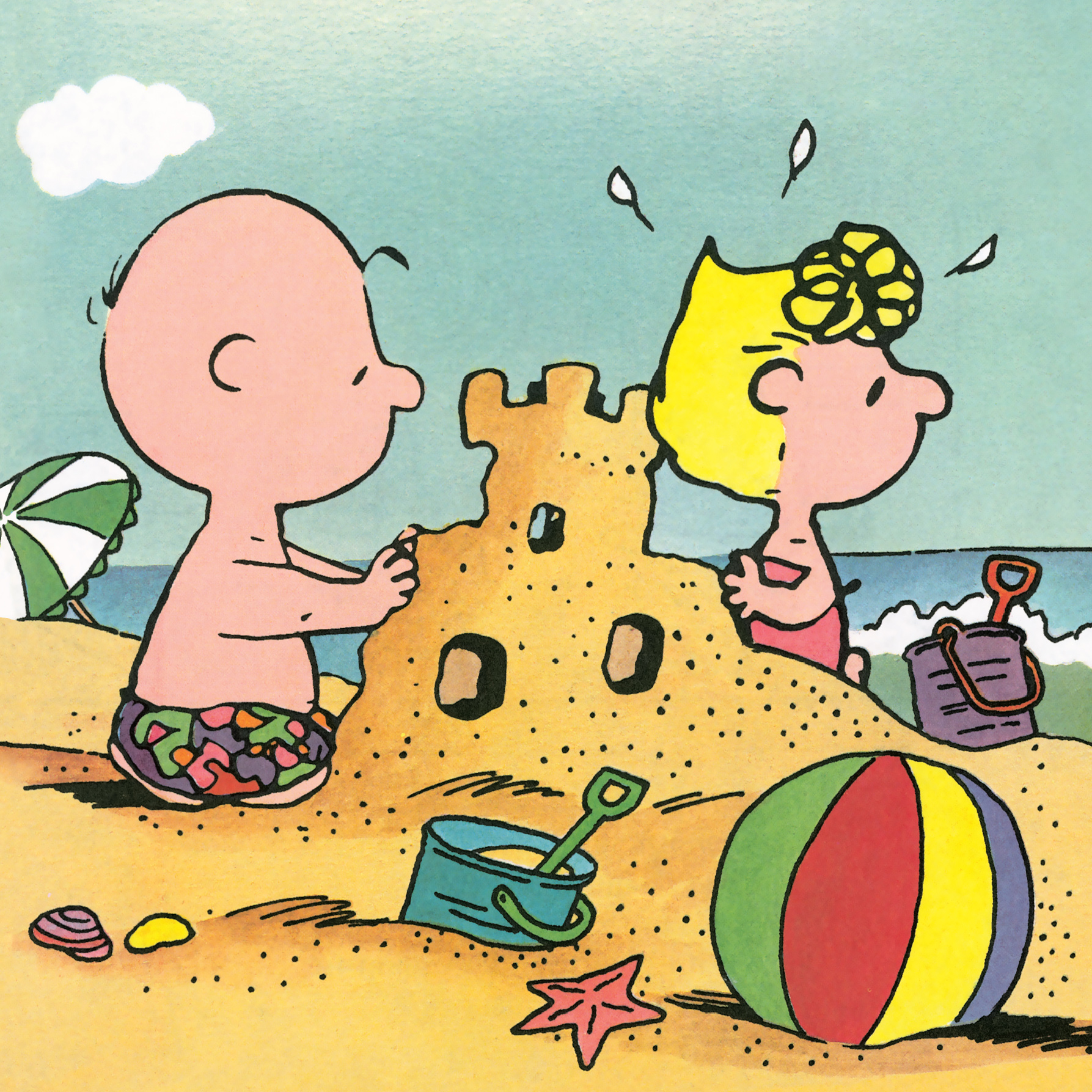 Charlie Brown and Sally built a sand castle when they went to the beach - photo 24