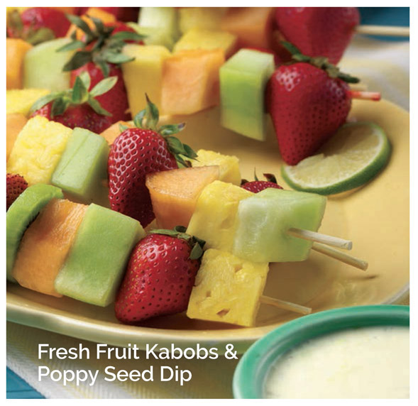 Fresh Fruit Kabobs Poppy Seed Dip Serves 10 6 c fresh fruit like - photo 12