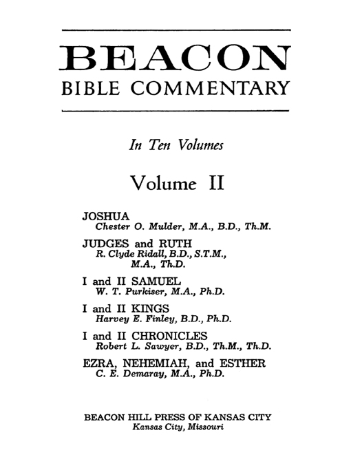 EDITORIAL BOARD A F Harper PhD DD W M Greathouse MA DD - photo 3