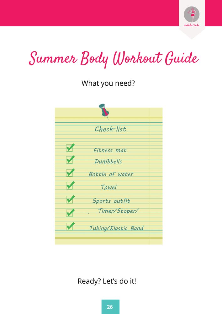 Summer Body 12-week Workout Guide Home Exercise Program for Women Build Your Ultimate Body at Home with Circuit Pilates and Yoga Workouts HomeGym Exercise Female Program with Little Equipment - photo 25