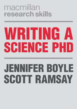 Boyle Jennifer - Writing a Science PhD