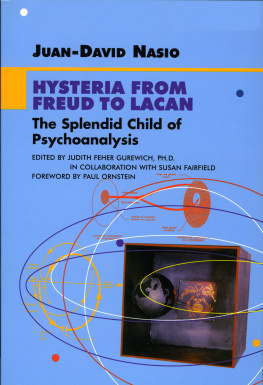 Juan-David Nasio Hysteria from Freud to Lacan: The Splendid Child of Psychoanalysis