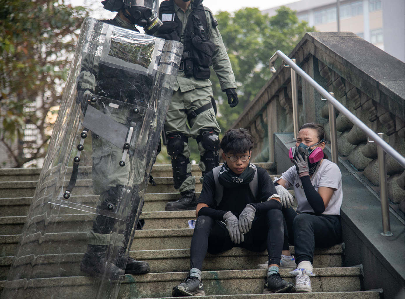 Two young people are arrested during the Save Poly U protests which were - photo 8