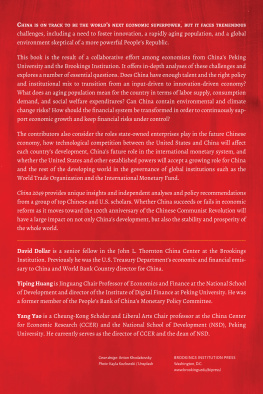 David Dollar China 2049: Economic Challenges of a Rising Global Power