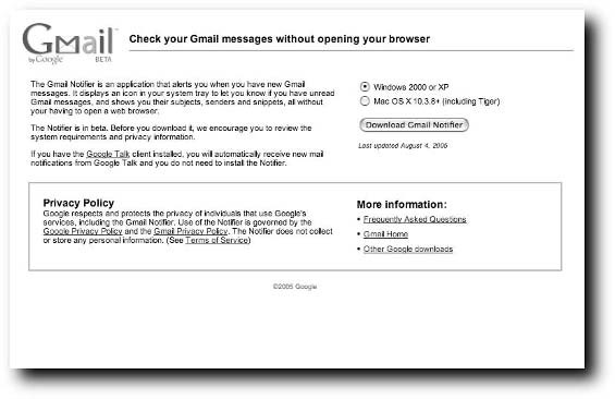 F IGURE 1-1 Googles own Gmail Notifier in action Mozilla Extension Gmail - photo 1