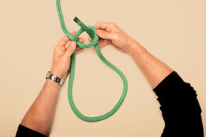 standard Bowline Beginners Technique left hand pinches bight to secure - photo 14