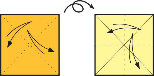 Start color side up Fold and unfold from corner to corner Flip the paper - photo 16