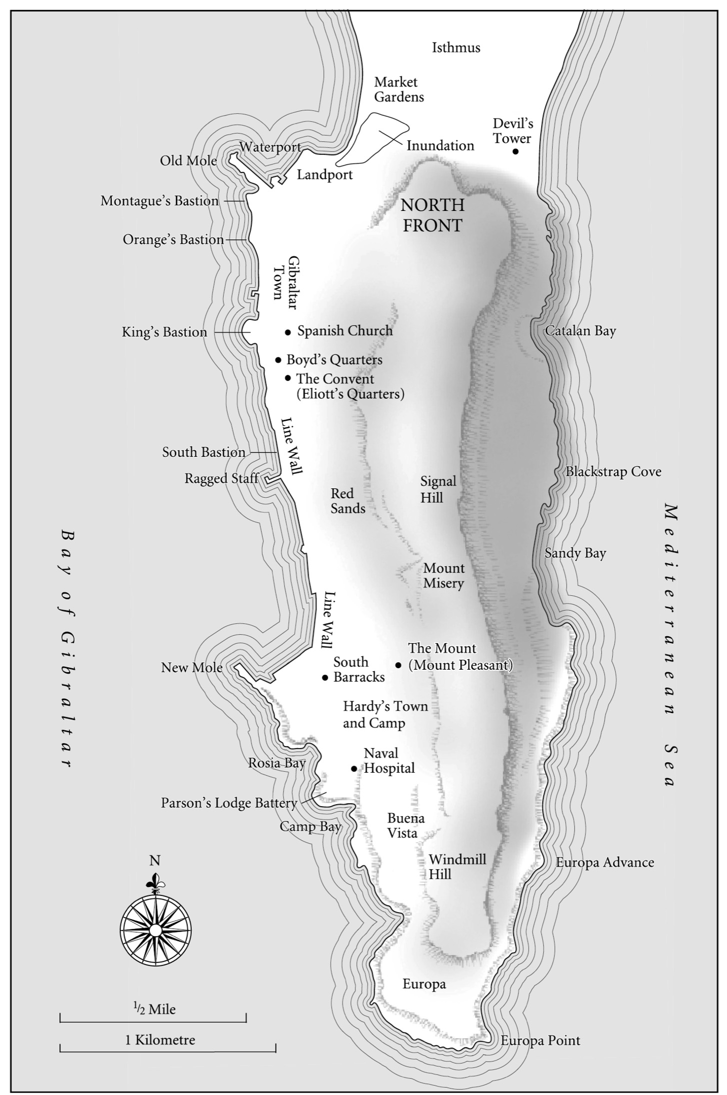 Main locations within Gibraltar and the isthmus Main locations within - photo 9