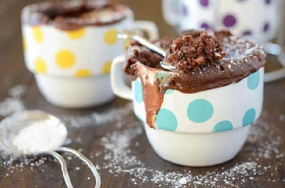 A delicious chocolate and peanut butter mug cake with a fluffy marshmallow top - photo 9