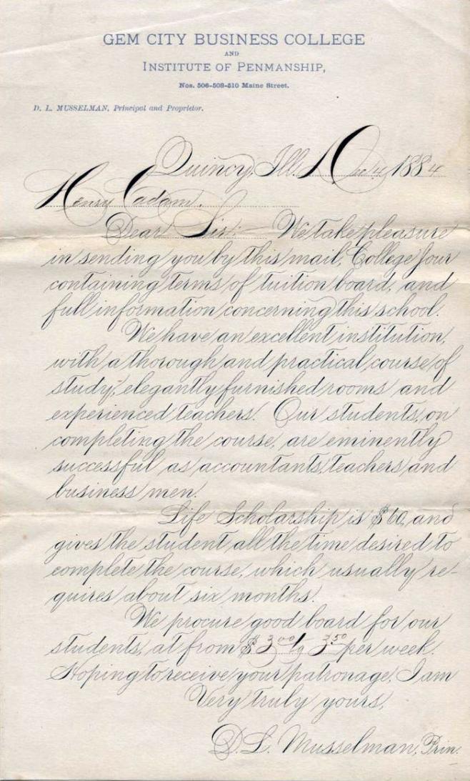 The Spencerian cursive writing method was developed by Platt Rogers Spencer in - photo 5