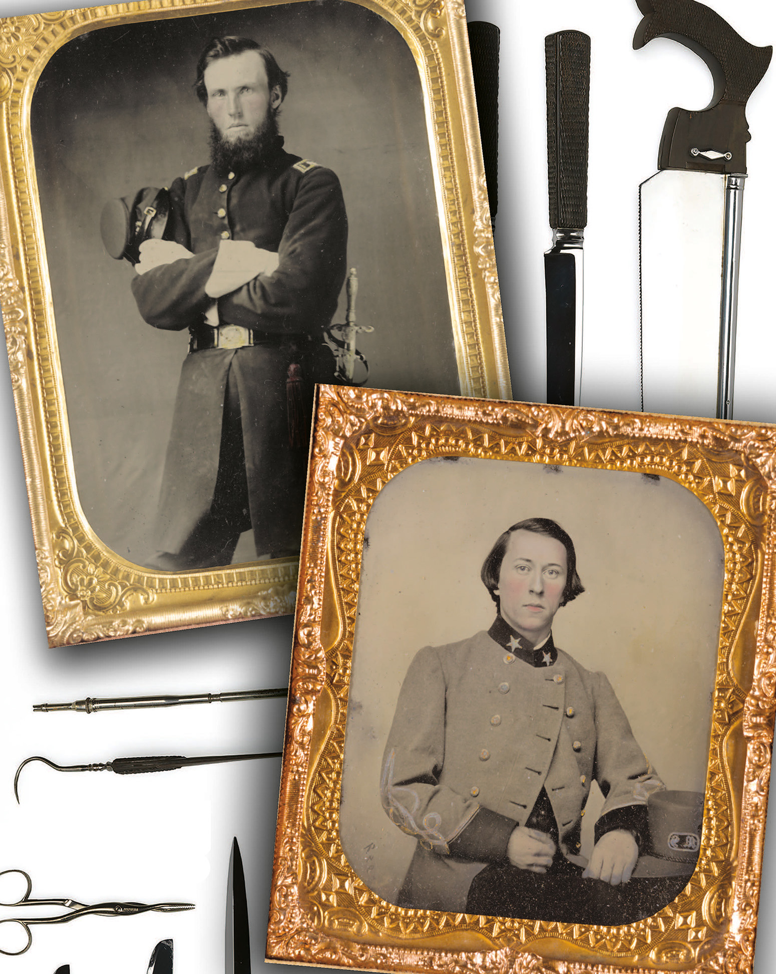 A Confederate left and Union soldier pose with their muskets A DAY OF - photo 12