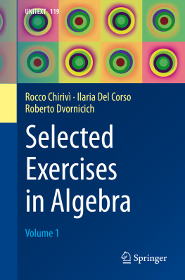 Rocco Chirivì Selected Exercises in Algebra: Volume 1 (UNITEXT (119))