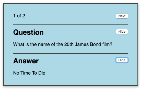 Figure 13 Part of a quiz app showing a question and an answer You could - photo 6