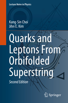 Kang-Sin Choi - Quarks and Leptons From Orbifolded Superstring: 954 (Lecture Notes in Physics)